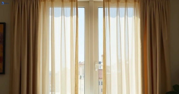 Dull dusty drapes in noble-park-vic before professional cleaning